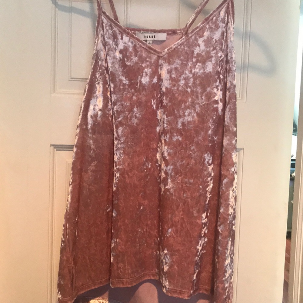 Pink velvet tank
